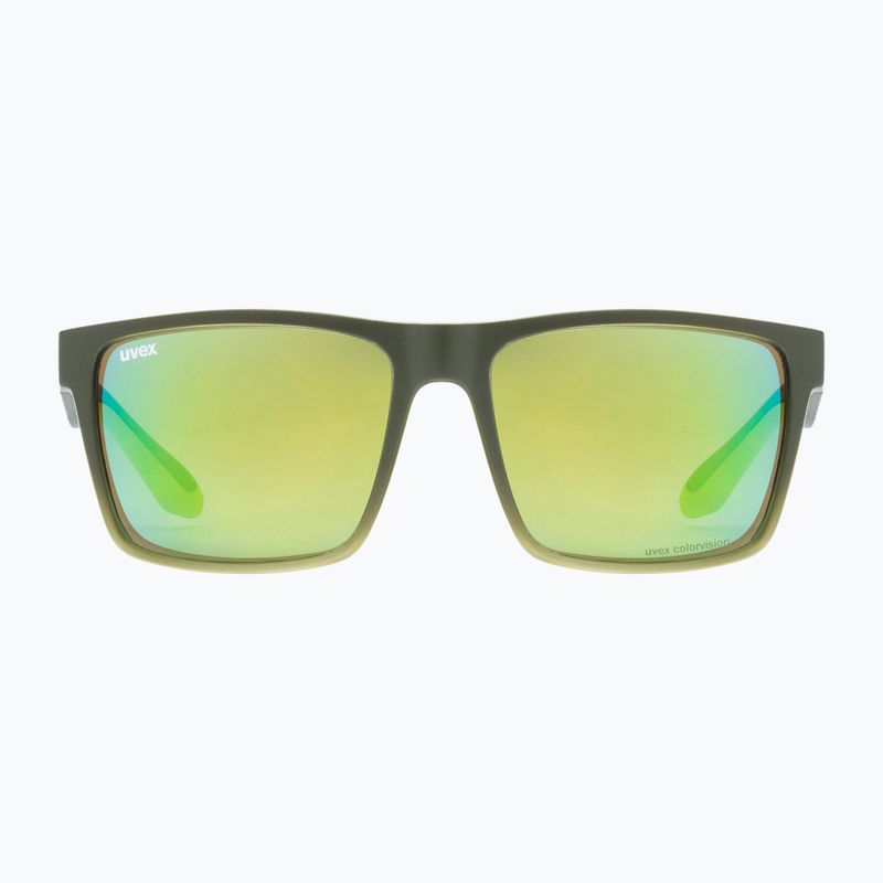 Uvex Lgl 50 CV oliv-matt/grün verspiegelte Sonnenbrille 53/3/008/7795 6