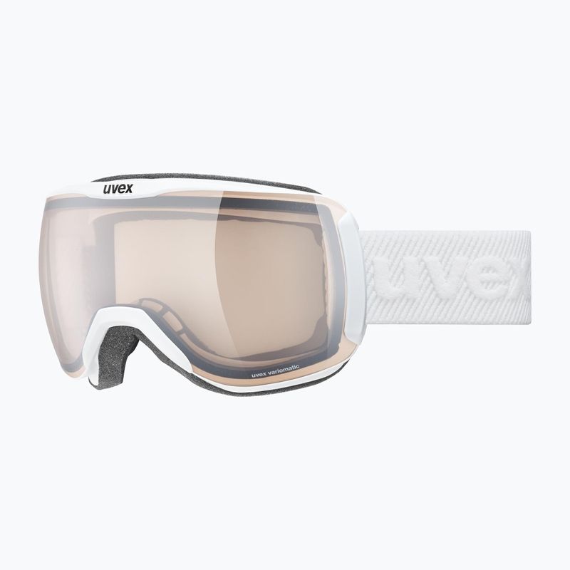 UVEX Downhill 2100 V Skibrille weiß matt/verspiegelt silber/variomatisch klar