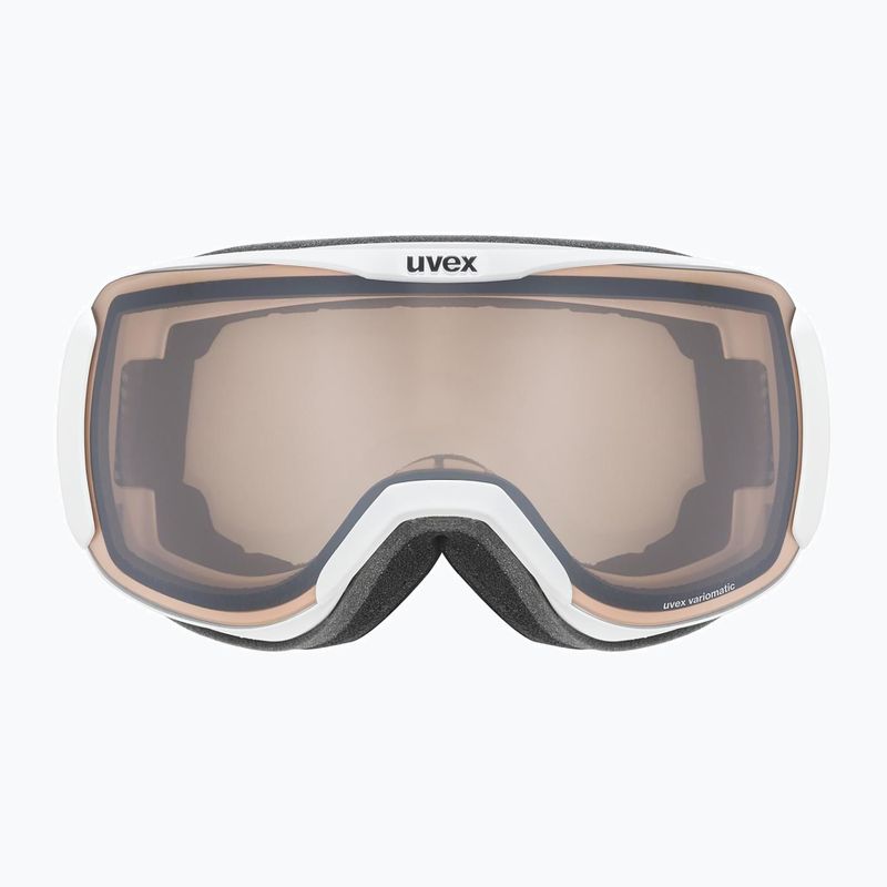 UVEX Downhill 2100 V Skibrille weiß matt/verspiegelt silber/variomatisch klar 2