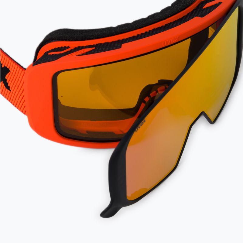 Skibrille UVEX Saga TO fierce red mat/mirror red laser/gold lite/clear 55/1/351/33 6