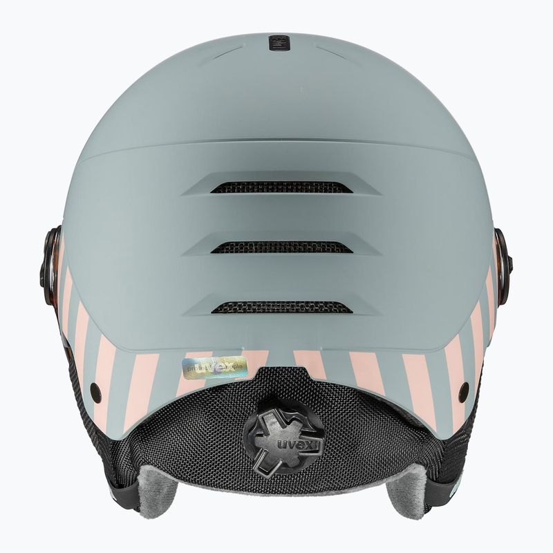 Skihelm Kinder UVEX Rocket Visor Jr rhino/blush matt/mirror silver/lasergold lite 3