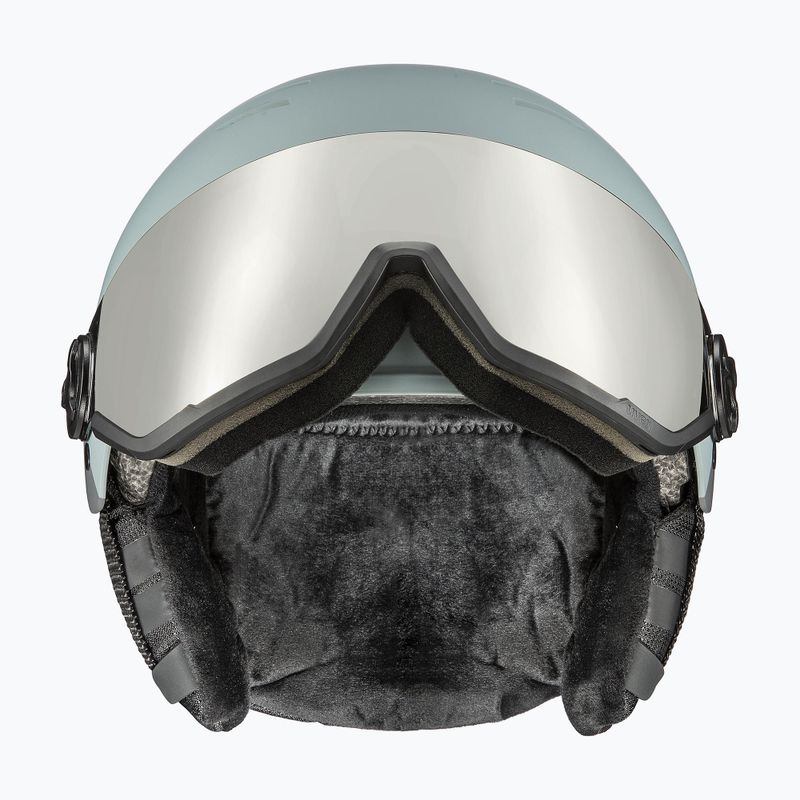 Skihelm UVEX Wanted Visor glacier/rhino matt/mirror silver smoke 8