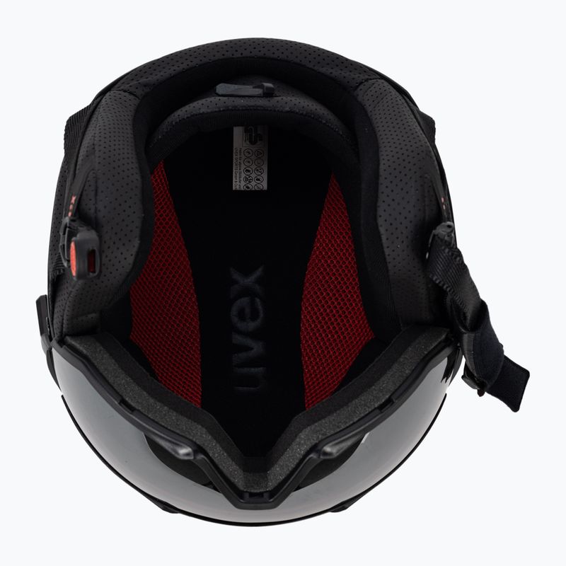 Skihelm UVEX Instinct Visor schwarz-rot 56/6/26/75 5
