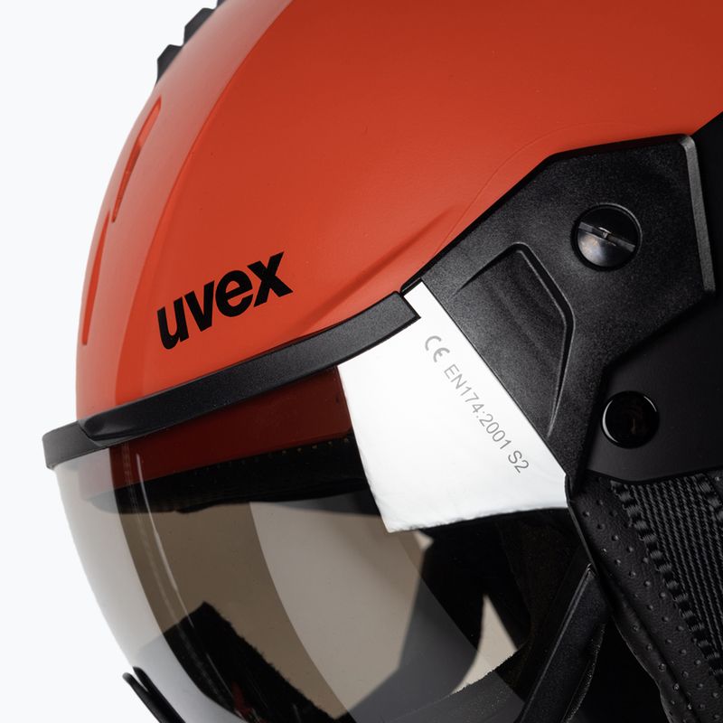 Skihelm UVEX Instinct Visor schwarz-rot 56/6/26/75 6
