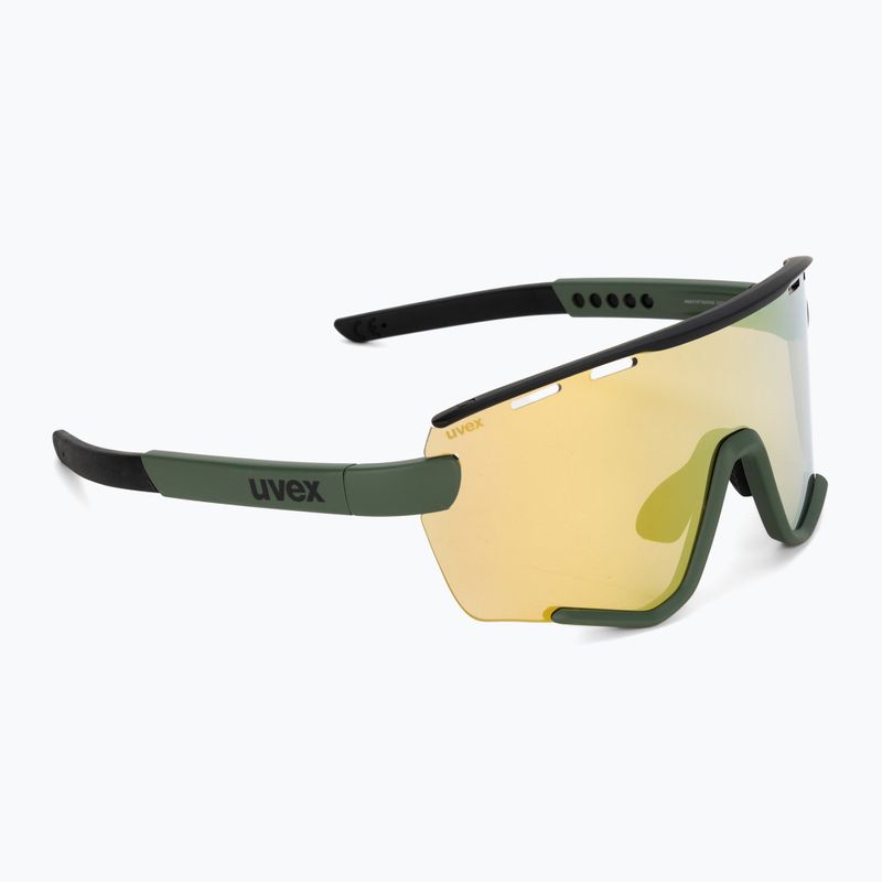 UVEX Sportstyle 236 Set moosgrün schwarz matt/verspiegelt gelb Fahrradbrille 53/3/004/7216 2