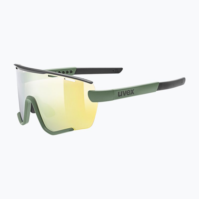 UVEX Sportstyle 236 Set moosgrün schwarz matt/verspiegelt gelb Fahrradbrille 53/3/004/7216 7