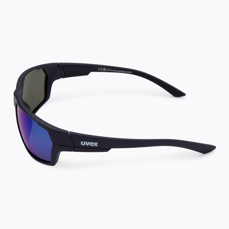 UVEX Sportstyle 233 P deep space matt/Spiegel blau Radsportbrille 53/2/097/4440 4