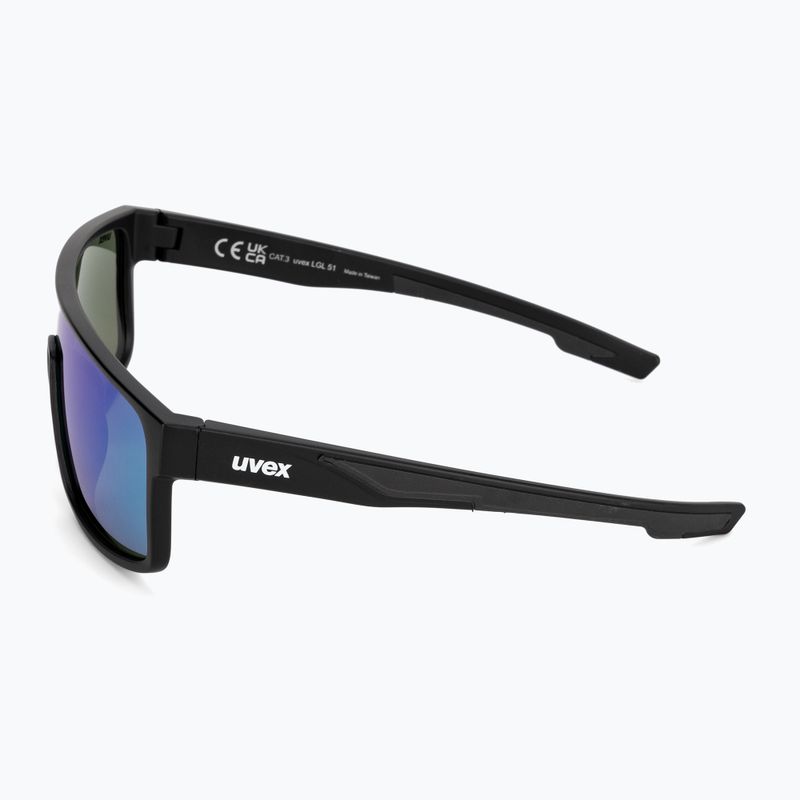 UVEX Sonnenbrille LGL 51 schwarz matt/grün verspiegelt 53/3/025/2215 4