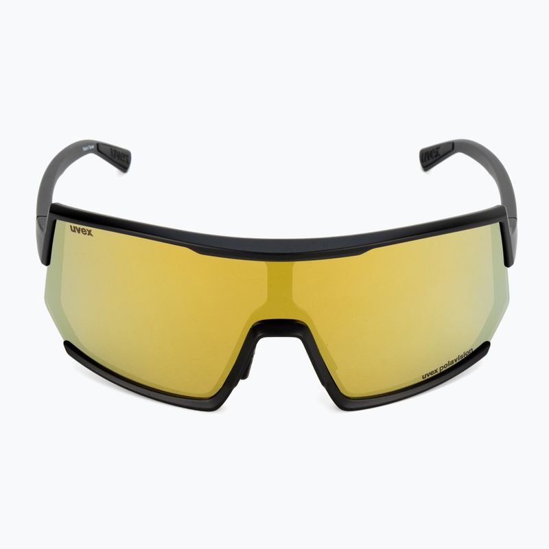 Fahrradbrille UVEX Sportstyle 235 P schwarz matt/gelb verspiegelt 53/3/032/2230 3