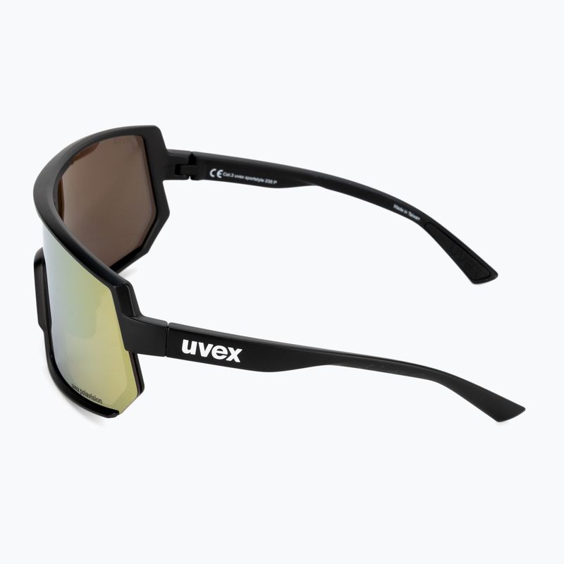 Fahrradbrille UVEX Sportstyle 235 P schwarz matt/gelb verspiegelt 53/3/032/2230 4