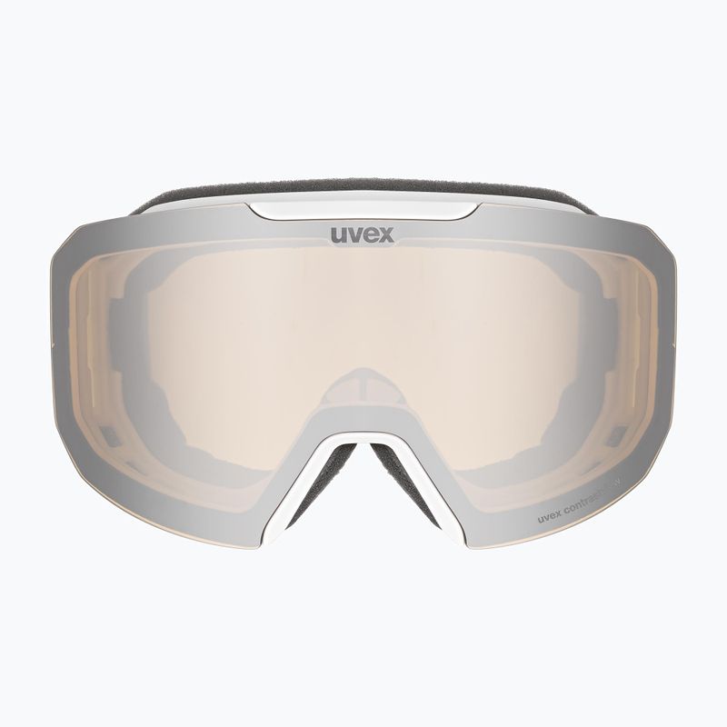 UVEX Evidnt Attract CV S2 Skibrille weiß matt/verspiegelt silber/contr gelb/klar 2