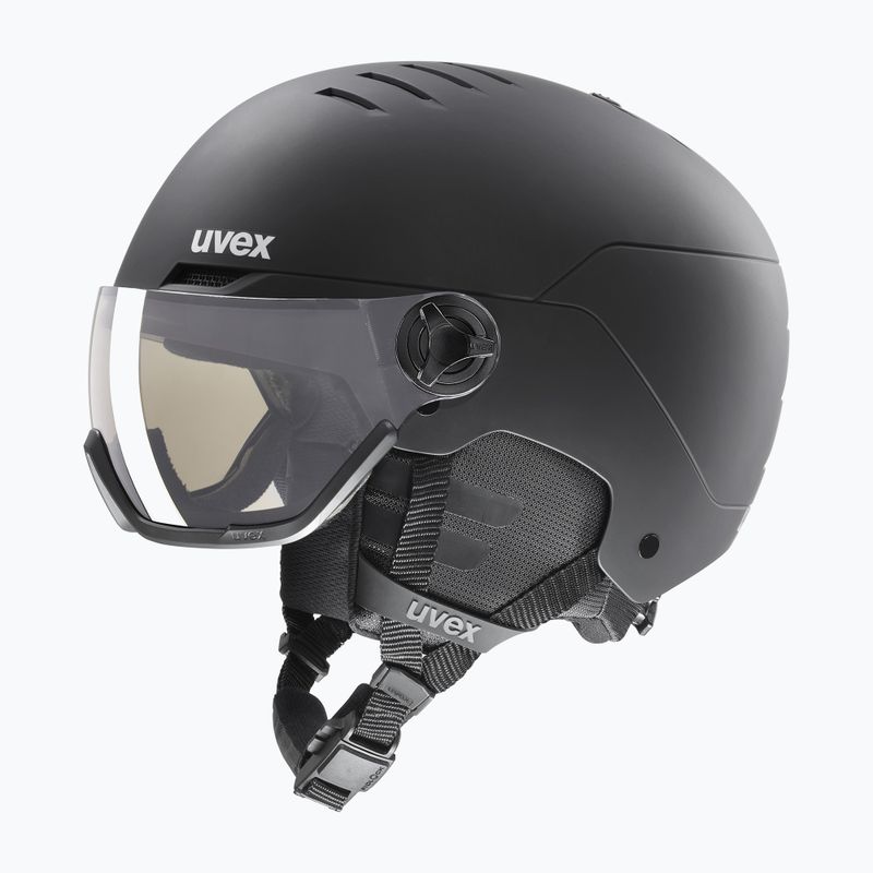 Skihelm UVEX Wanted Visor Pro V schwarz matt/variomatc smoke 6