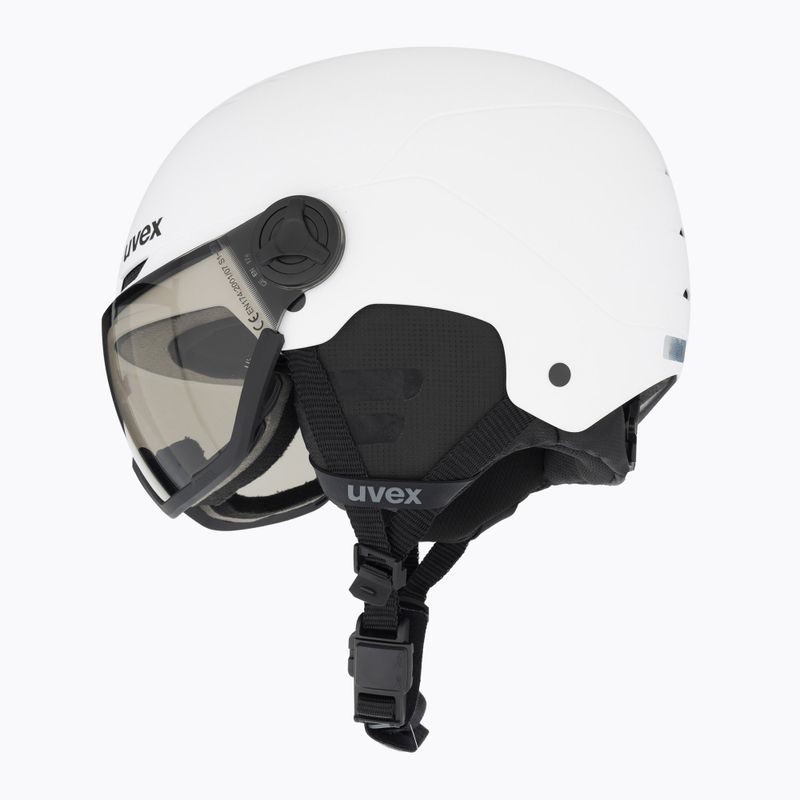 Skihelm UVEX Wanted Visor Pro V weiß matt/variomatc smoke 5