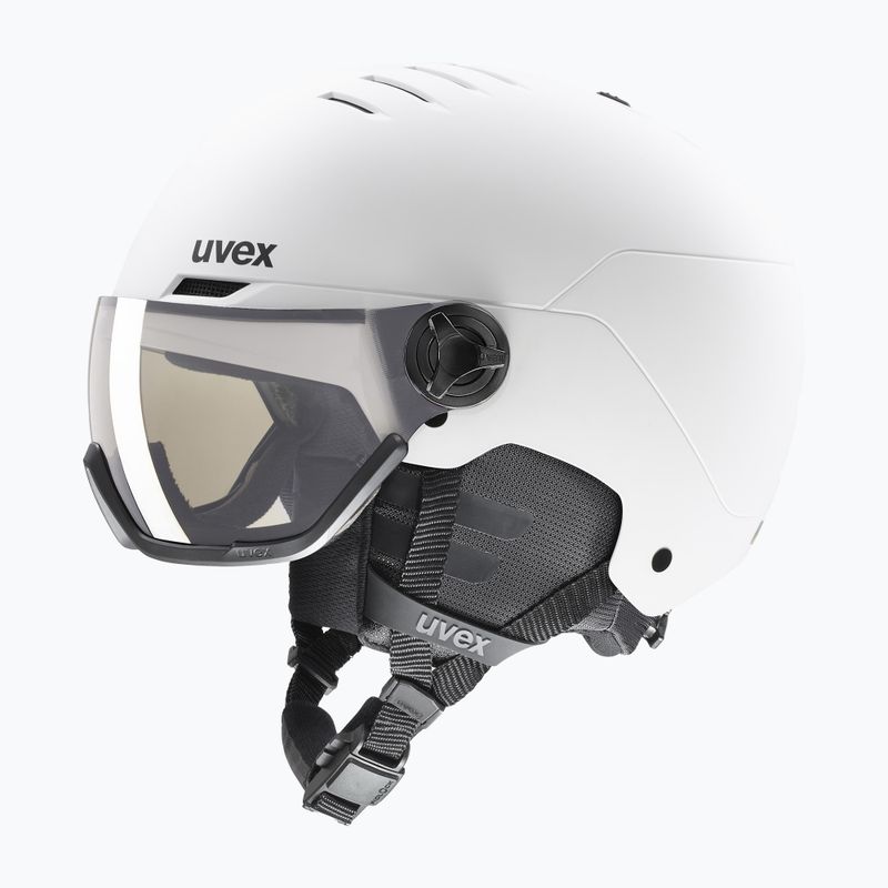 Skihelm UVEX Wanted Visor Pro V weiß matt/variomatc smoke 6