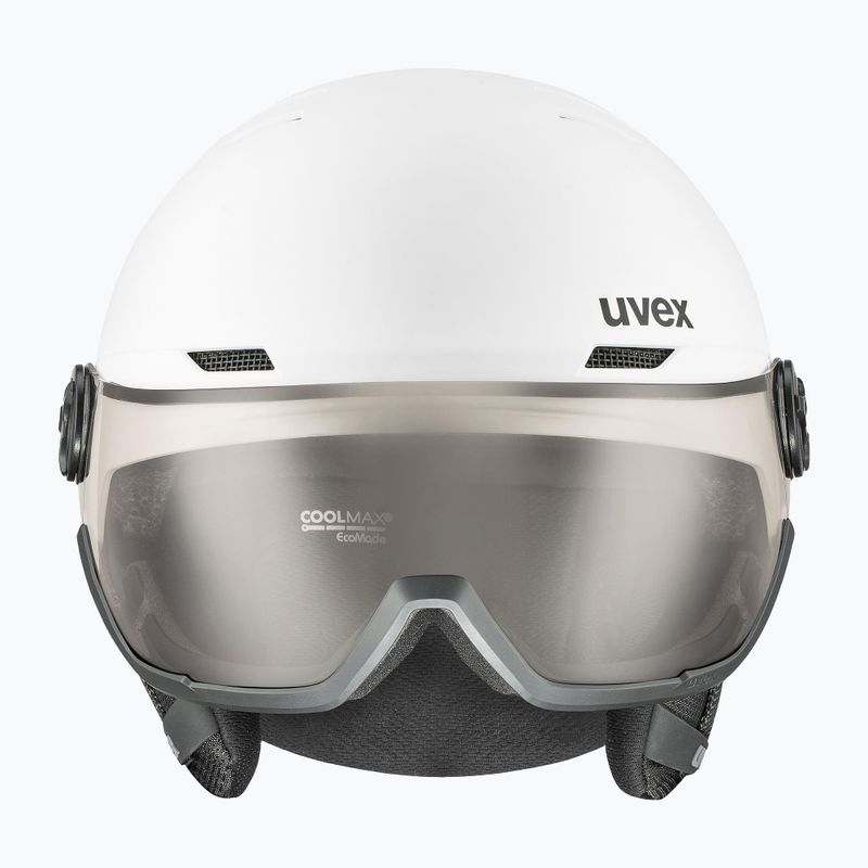 Skihelm UVEX Wanted Visor Pro V weiß matt/variomatc smoke 7