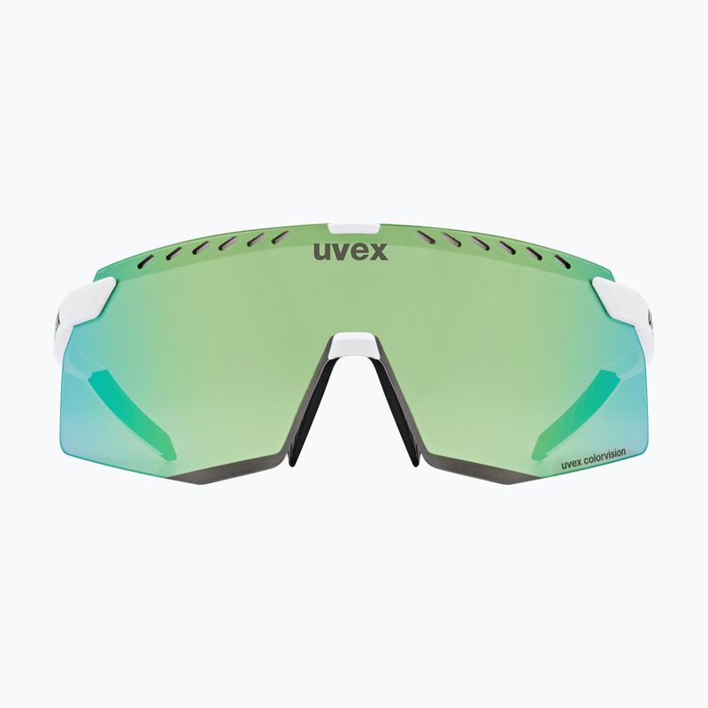 UVEX Pace Stage CV weiß matt/grün verspiegelte Sonnenbrille 2