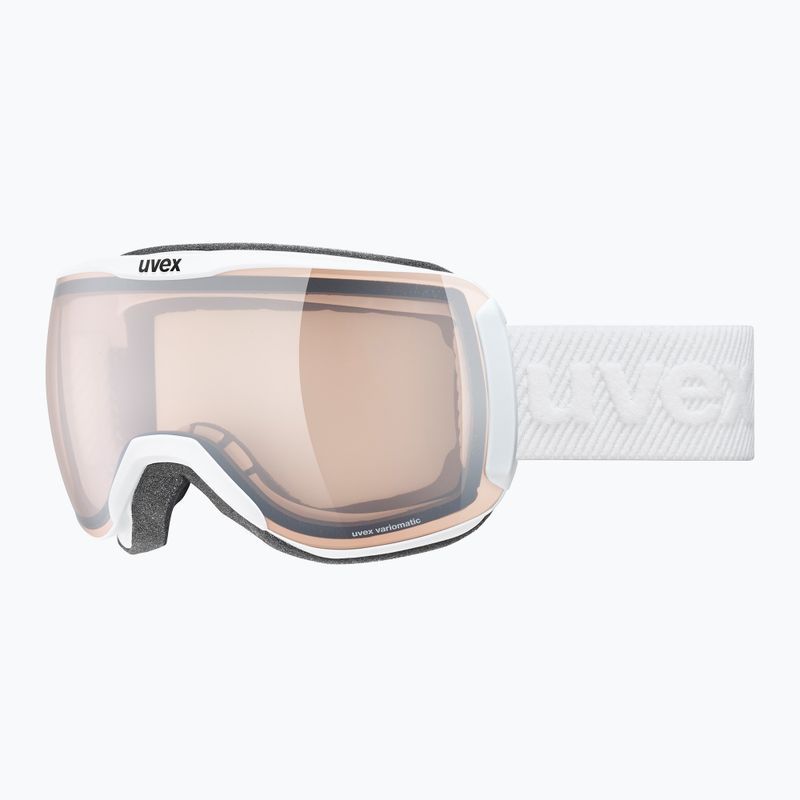 UVEX Downhill 2100 V Skibrille weiß matt/verspiegelt silber klar