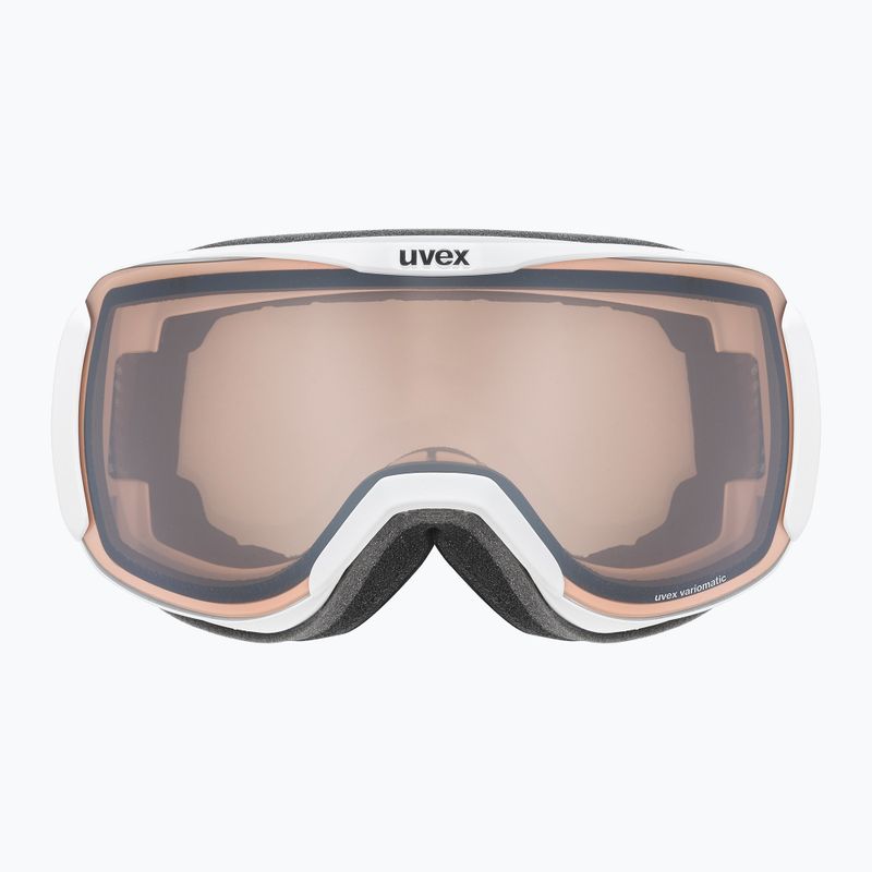 UVEX Downhill 2100 V Skibrille weiß matt/verspiegelt silber klar 2