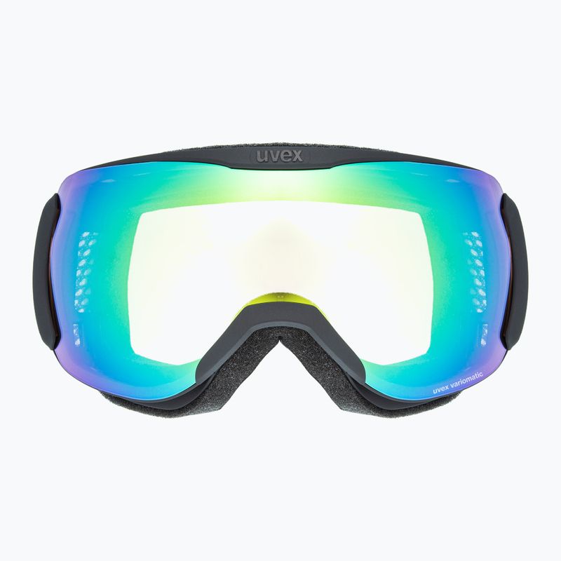 Skibrille UVEX Downhill 2100 V schwarz matt/grün spiegelnd klar 2