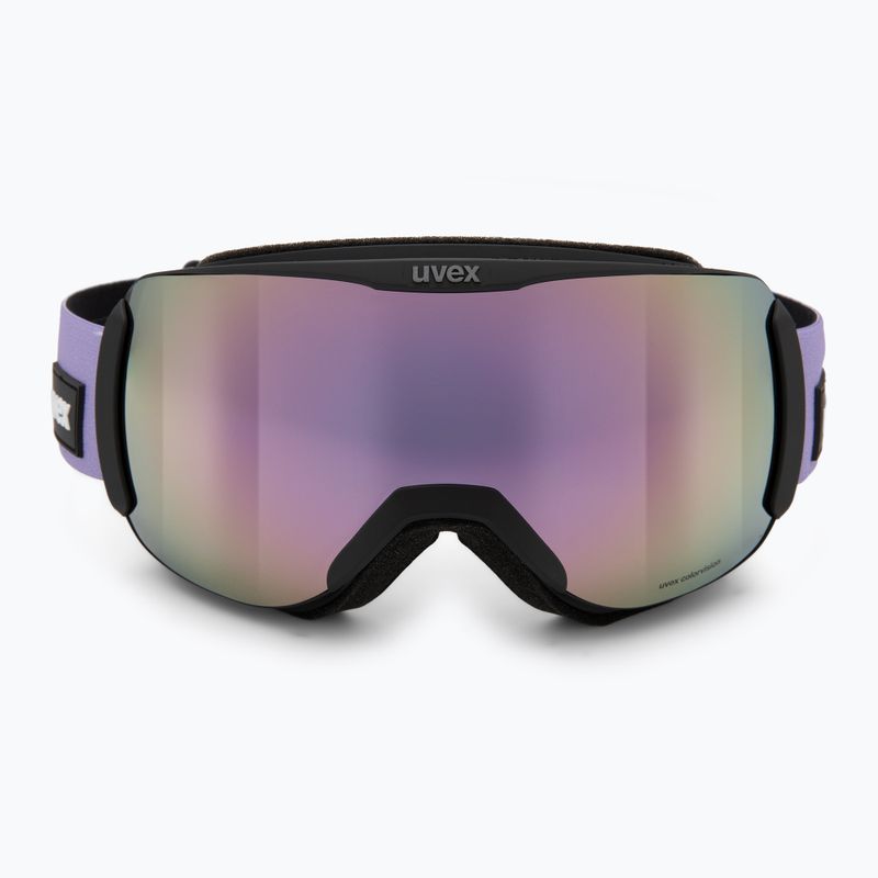 Skibrille UVEX Downhill 2100 CV black matt/mirror lavender green 2