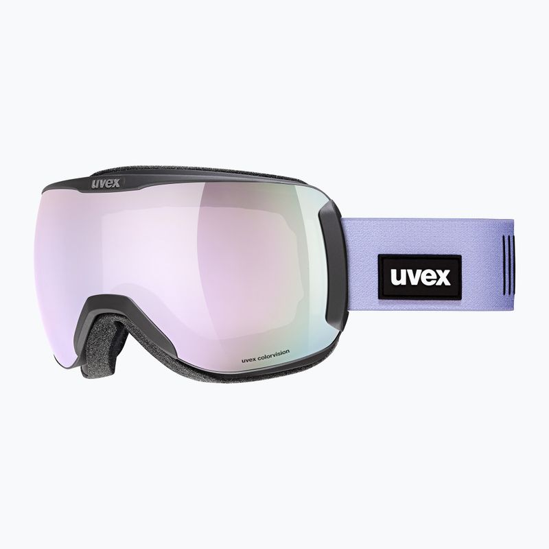 Skibrille UVEX Downhill 2100 CV black matt/mirror lavender green