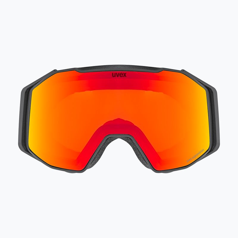 UVEX Skibrille Gravity FM schwarz matt/verspiegelt rot orange klar 2