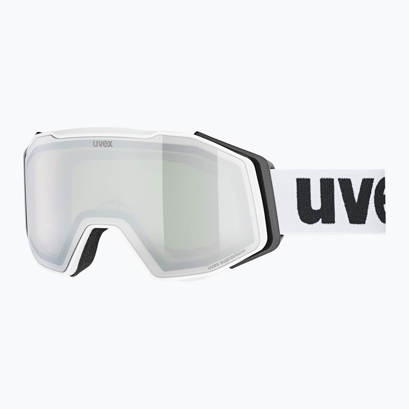 UVEX Skibrille Gravity FM weiß matt/verspiegelt silber klar grün