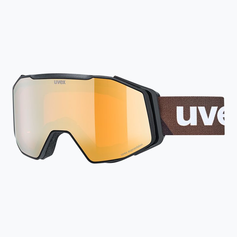 UVEX Skibrille Gravity FM schwarz matt/verspiegelt gold orange klar