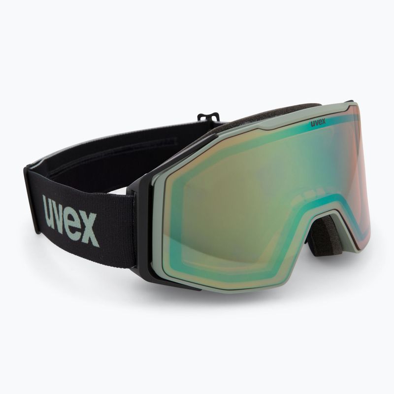 Skibrille UVEX Gravity FM acid green matt/mirror opal orange clear