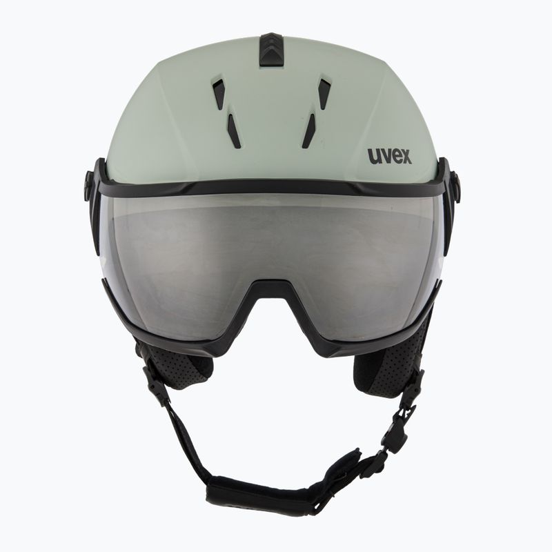 Skihelm UVEX Instinct Visor oxid green matt/mirror silver/smoke 2