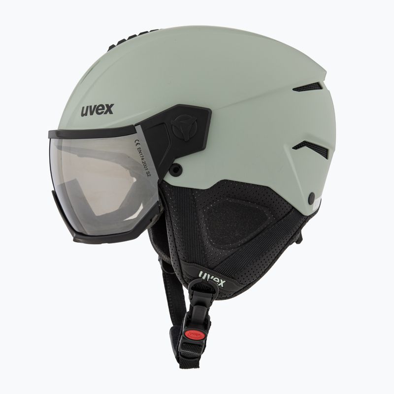 Skihelm UVEX Instinct Visor oxid green matt/mirror silver/smoke 3