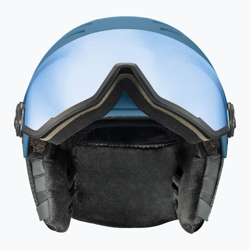 Skihelm UVEX Wanted Visor Steinblau matt/Spiegelblau/Rauch 2