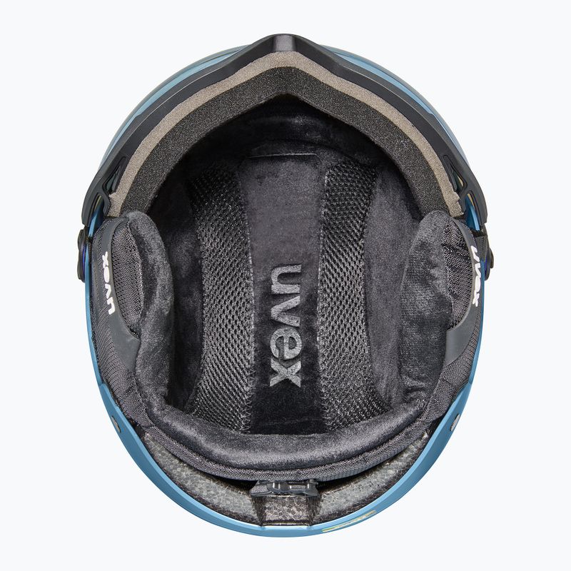 Skihelm UVEX Wanted Visor stone blue matt/mirror blue/smoke 4