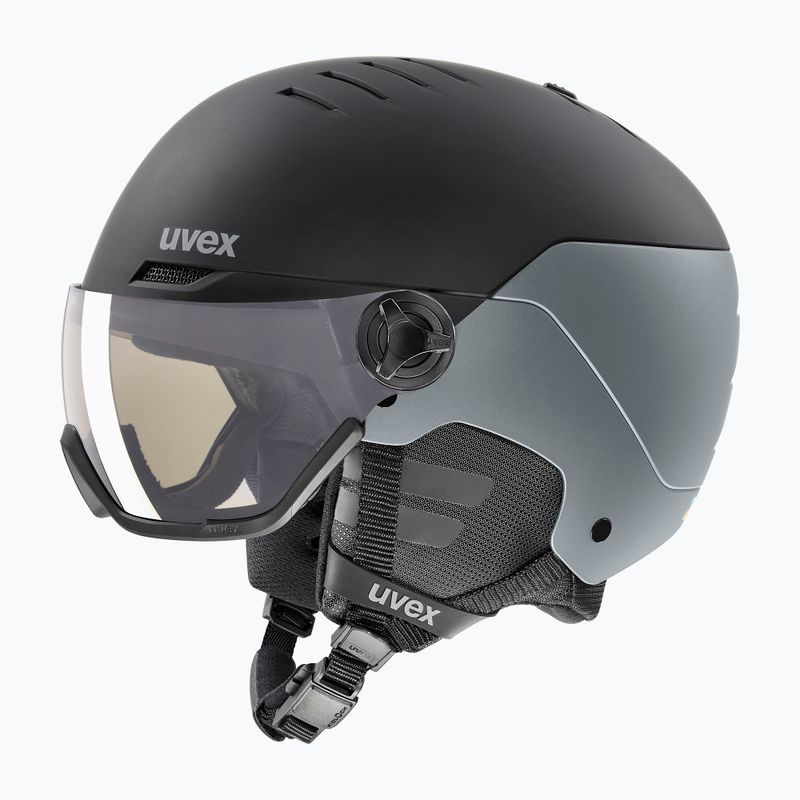 Skihelm UVEX Wanted Visor Pro V black/silver matt