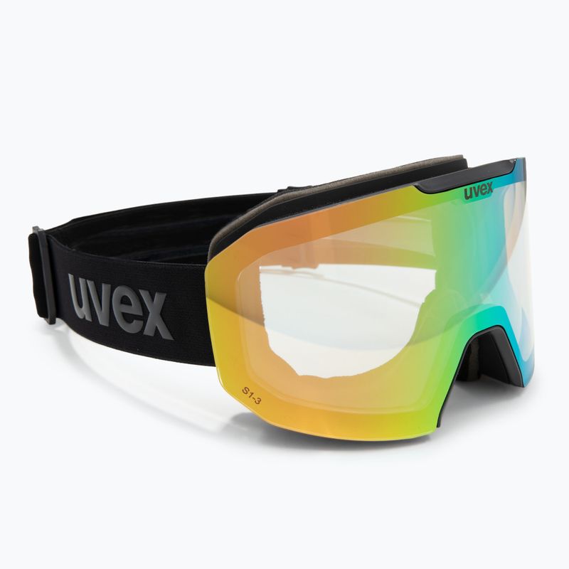 Skibrille UVEX Evidnt Attract V + Etui black matt/mirror green clear/yellow 2