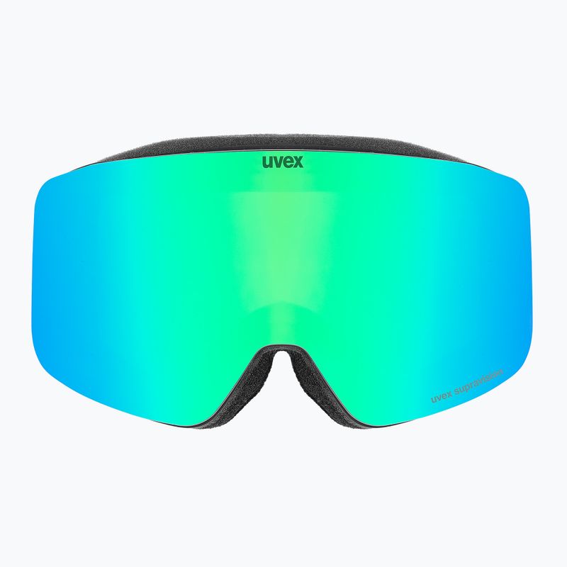 Skibrille Kinder UVEX Pwdr FM black matt/mirror green yellow clear 2