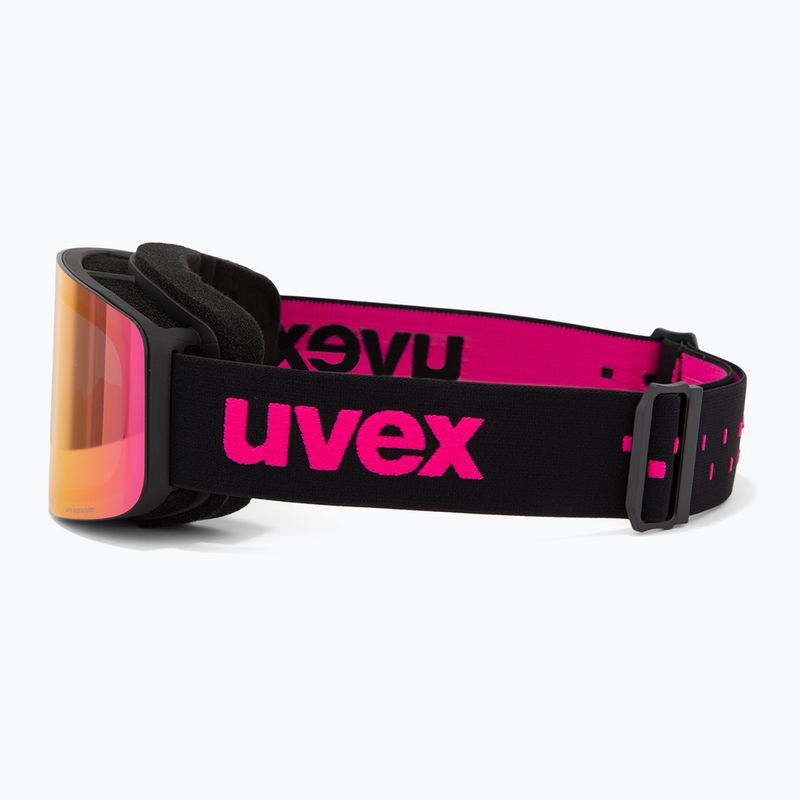 Skibrille Kinder UVEX Pwdr FM black matt/mirror pink green clear 4