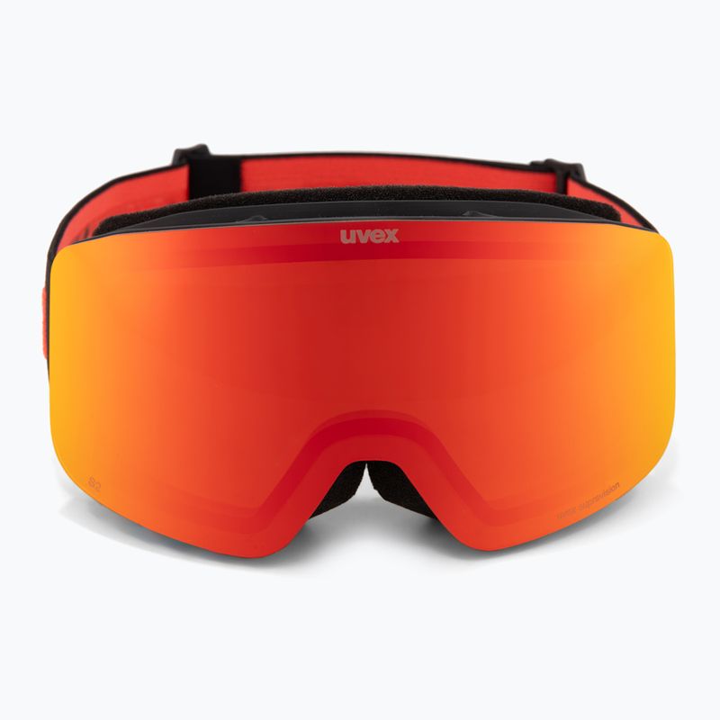 Skibrille Kinder UVEX Pwdr FM black matt/mirror red orange clear 2
