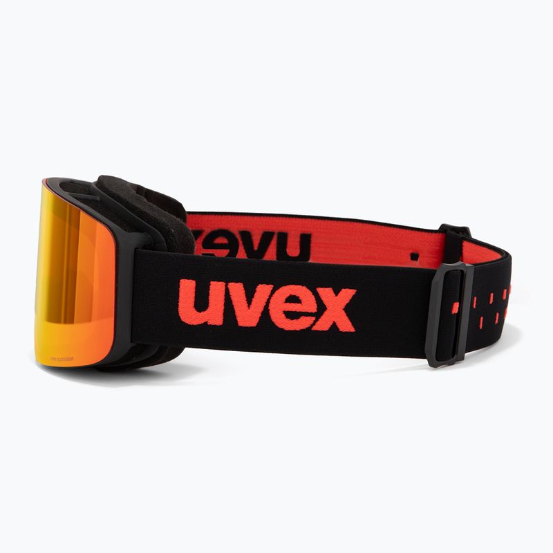 Skibrille Kinder UVEX Pwdr FM black matt/mirror red orange clear 4