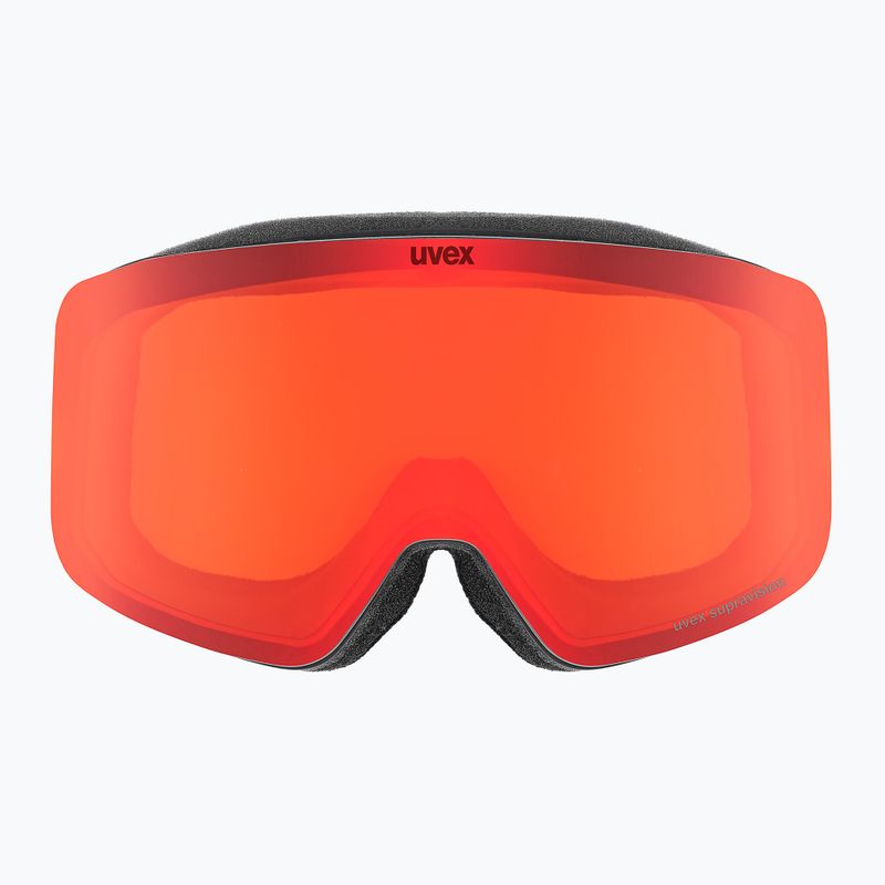 Skibrille Kinder UVEX Pwdr FM black matt/mirror red orange clear 2