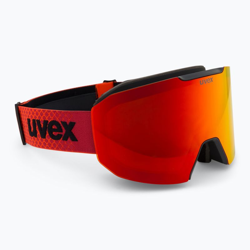 Skibrille UVEX Evidnt Attract + case black matt/mirror red orange clear 2