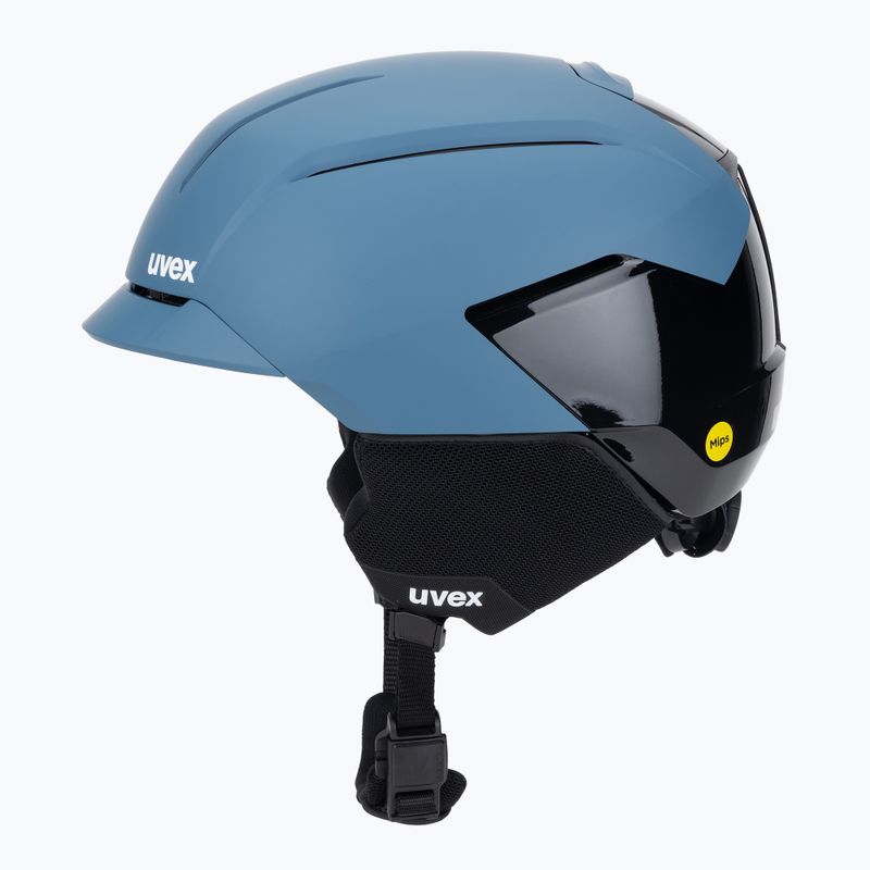 Skihelm UVEX Levitate MIPS stone blue/black matt 3