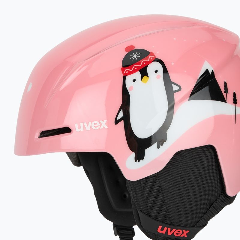 Skihelm Kinder UVEX Viti Set + gogle Speedy Pro pink penguin/lasergold lite 7