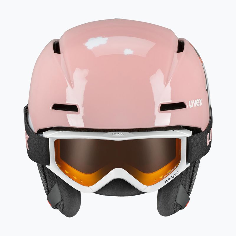 Skihelm Kinder UVEX Viti Set + gogle Speedy Pro pink penguin/lasergold lite 2