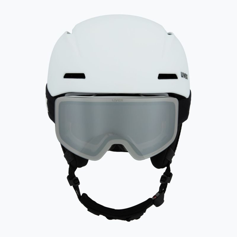 Kinder-Skihelm UVEX Viti Set + Skibrille Speedy Pro white matt/mirror silver/green/clear 2