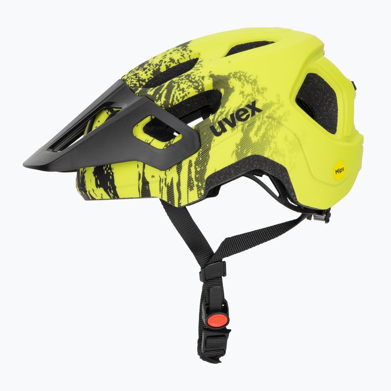 Kinderfahrradhelm UVEX React MIPS Jr lime/schwarz 3