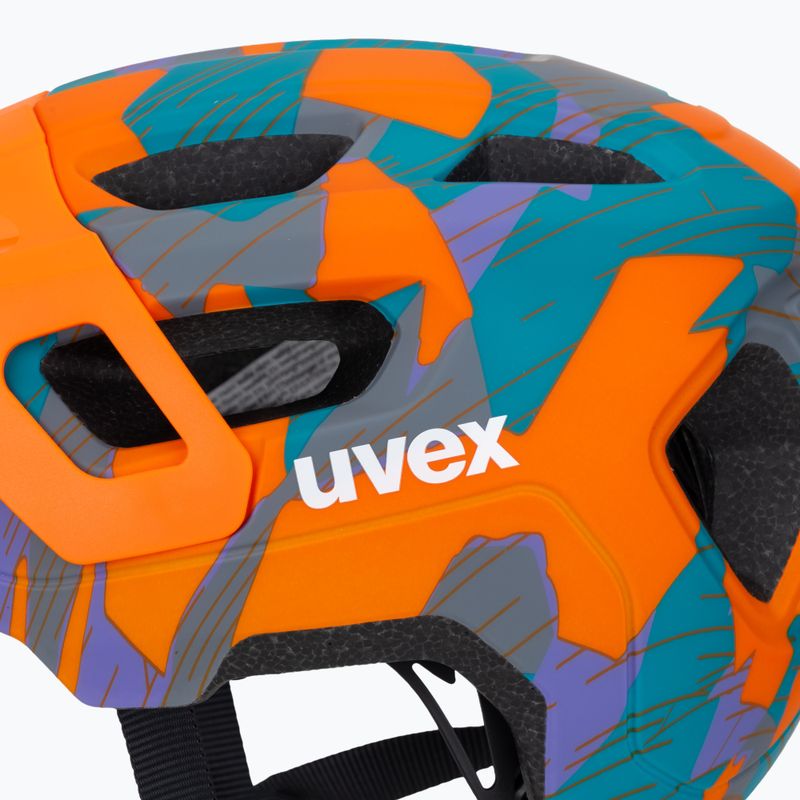 Kinder-Fahrradhelm UVEX React Jr papaya camo matt 7