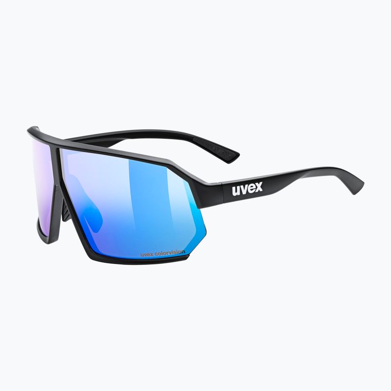 UVEX Sportstyle 237 CV schwarz matt/verspiegelt blau Sonnenbrille