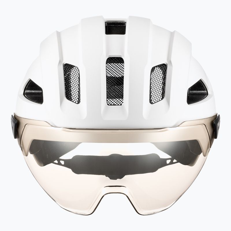 Fahrradhelm UVEX Stride Visor weiß matt/litemirror silber 2