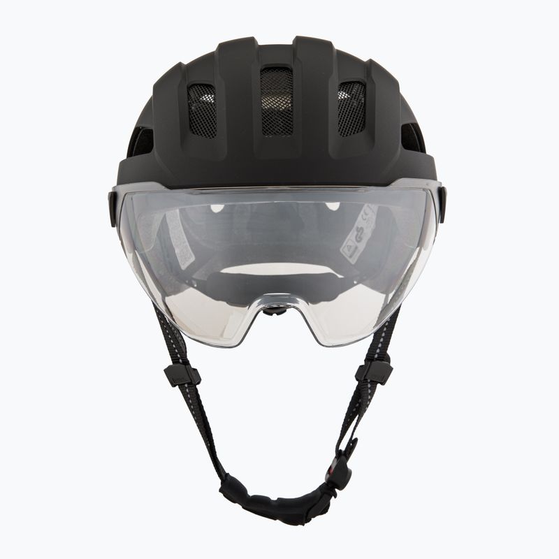 Fahrradhelm UVEX Stride Visor schwarz matt/litemirror silber 2